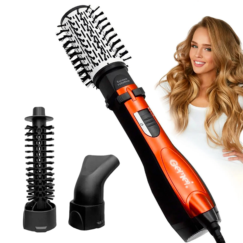 Gemei GM-4828 Fırlanan Fen Fırçası – 3-ü 1-də Professional Saç Qurutma Feni